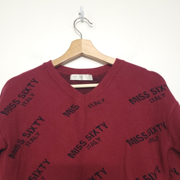 Sadie Lover Raspberry V Neck Sweater, size small - Picture 3 of 12